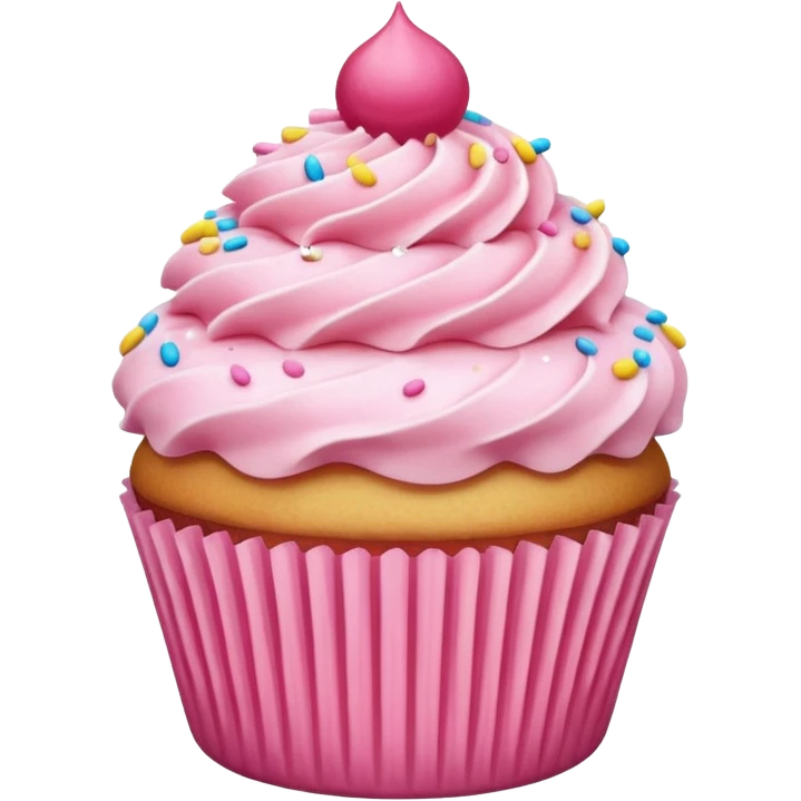 Cupcake with pink icing emoji