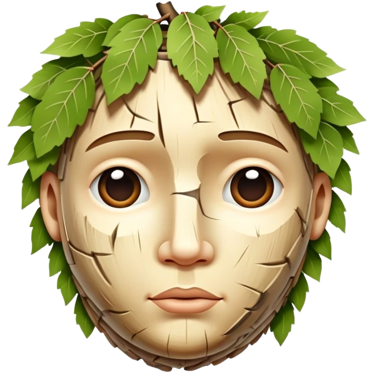 head made of birch tree emoji