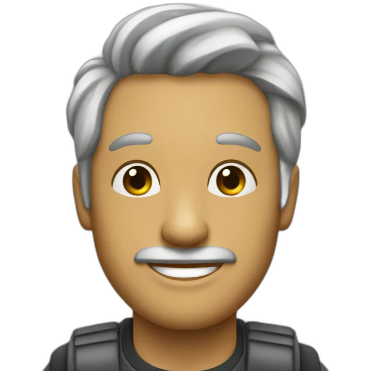 homem de cabelos grisalhos sorrindo emoji