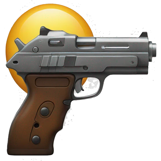 Pew pew gun with a face emoji