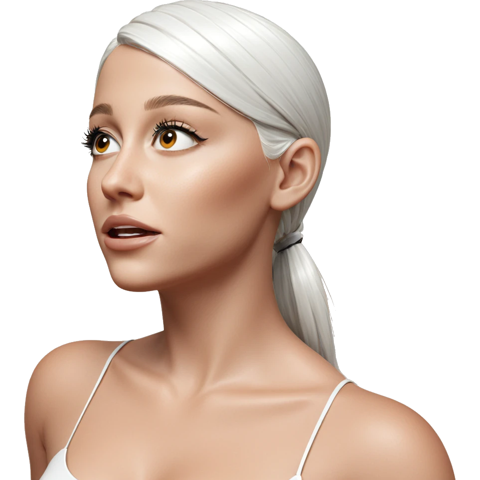 realistic girl with white hair emoji