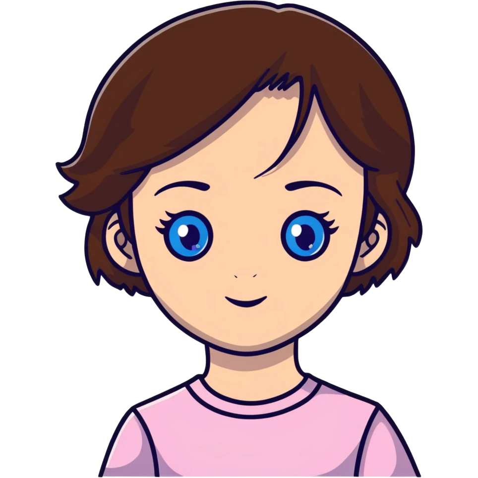 girl with brown hair and blue eyes emoji