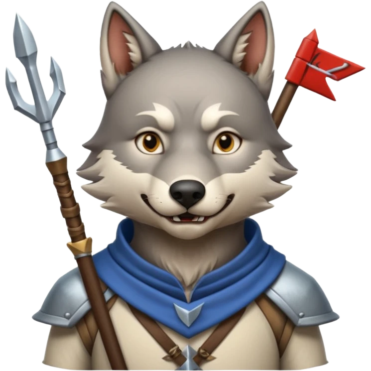 Medieval wolf stacked with arrows that and it had a sign in its mouth #Wolf emoji