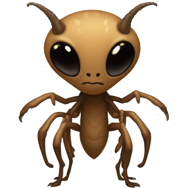 Brown furry alien beast with tendrils on its side, 4 clawed legs, and black eyes and insectoid wings and a long tail  emoji