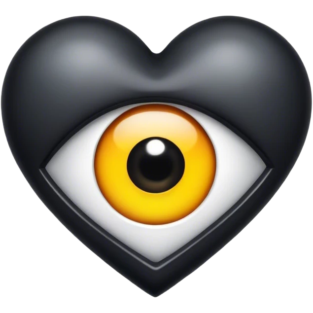 Black eye inside black heart emoji
