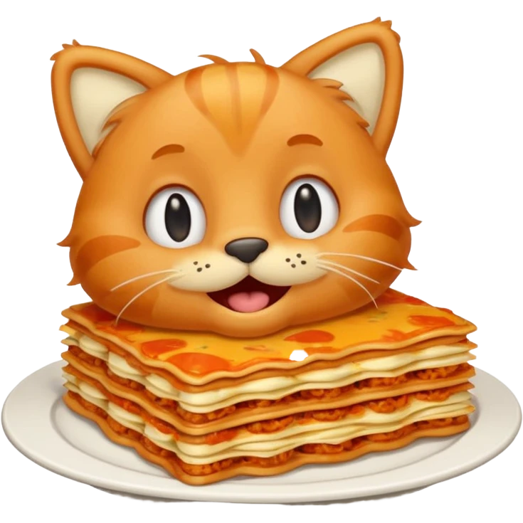 Garfield eating a lasagna emoji