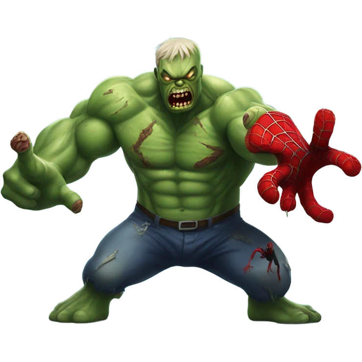 Zombie Spiderman fight hulk  emoji