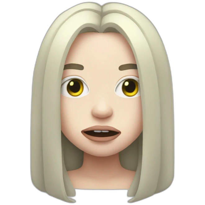 Billie Eilish evil face emoji