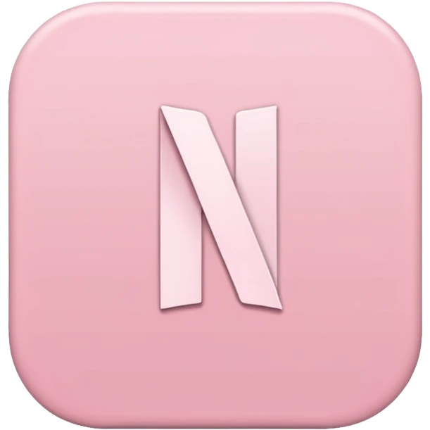 Netflix accurate aesthetic "N" logo in pastel pink emoji