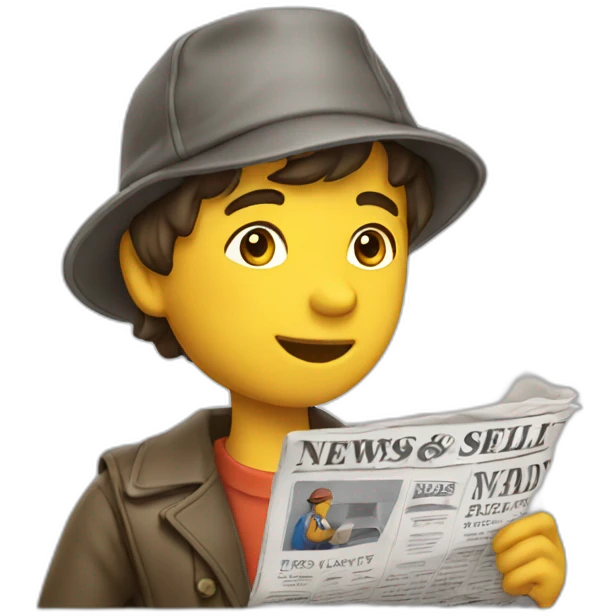 A newsboy selling a newspaper emoji