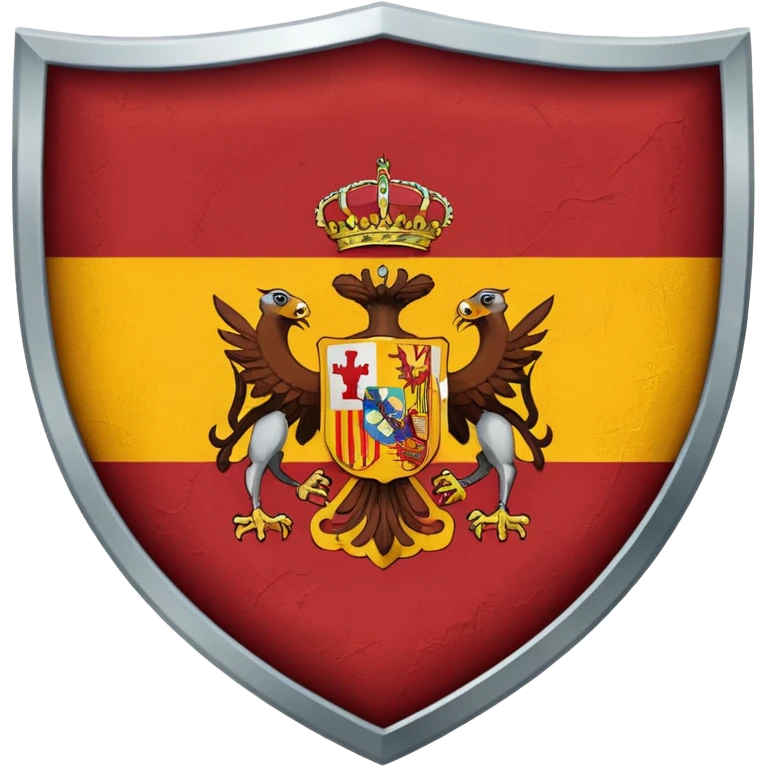 Bandera de españa tricolor actual con un águila marrón en el escudo emoji