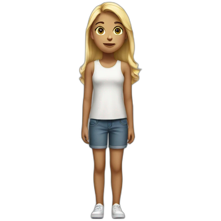 white 12 years old girl stand up emoji