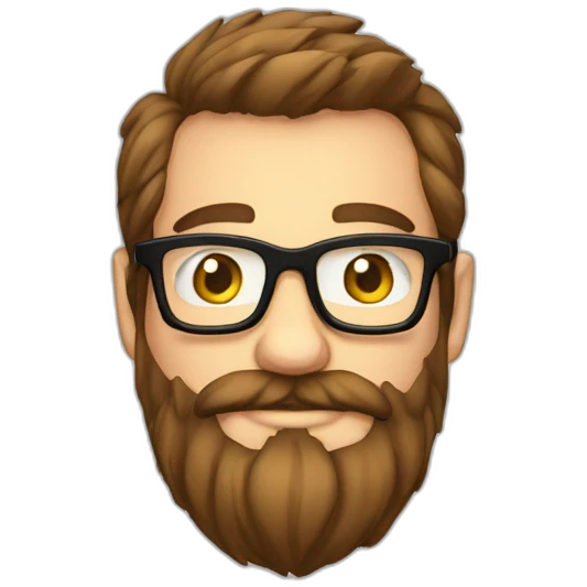beard man glasses nerd pixel emoji