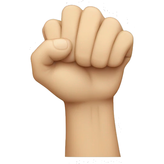 closed fist palm inward emoji