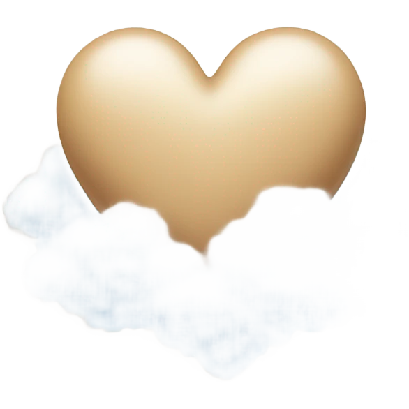 beige heart + cloud emoji