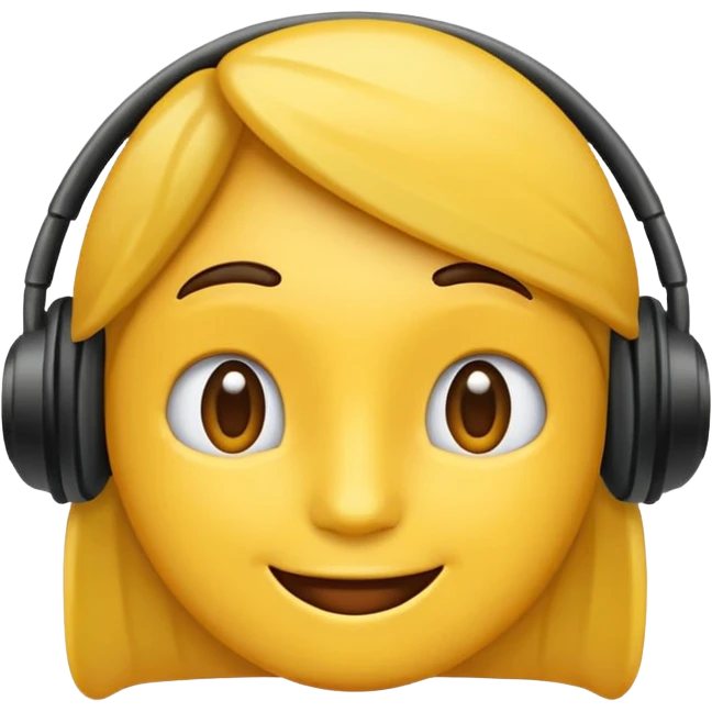 Un emojis feliz con audífonos puestos pero sin  naris un sencillo el emojis  emoji