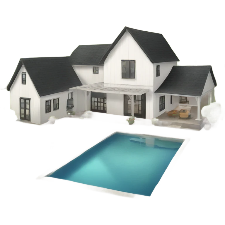 modern farmhouse with pool emoji