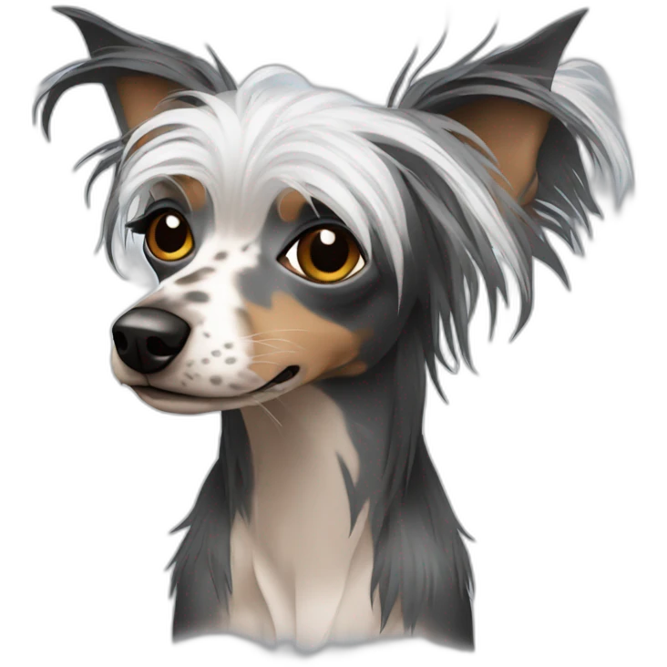 smoking Chinese Crested emoji