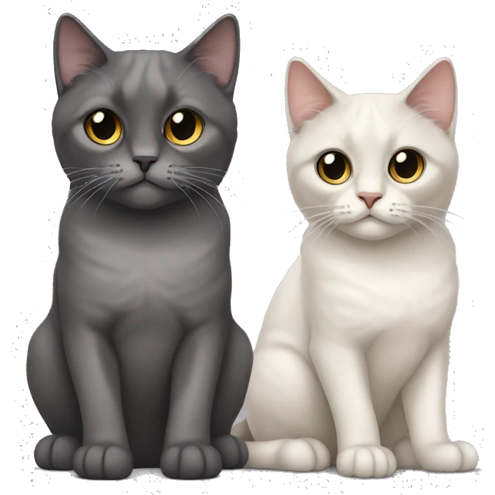 Dark gray scotish fold ears cat and colour point cat emoji