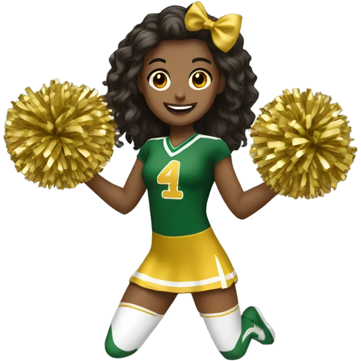 Cheerleader green gold emoji