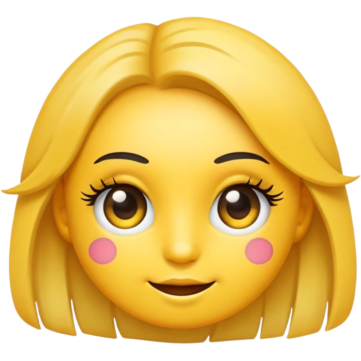 Emoji face with cute lashes and flirty  emoji