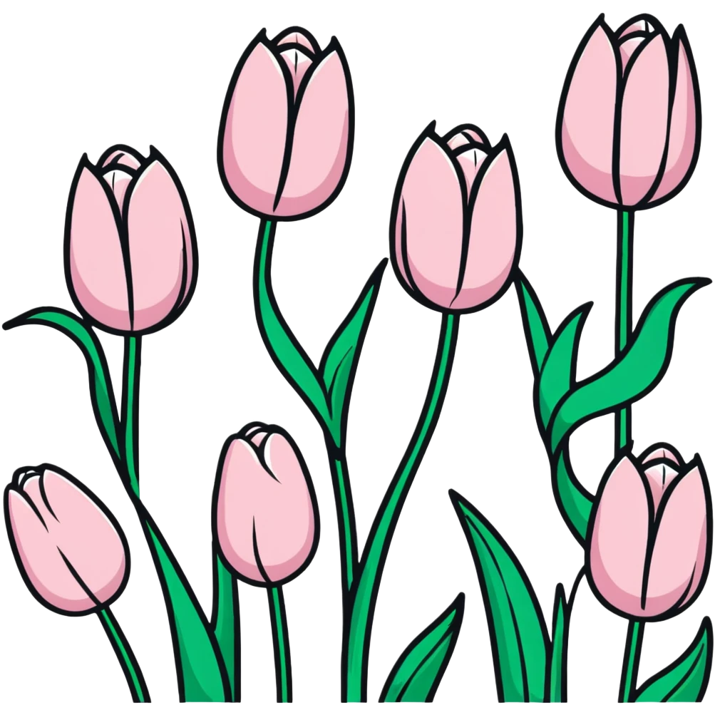 beautiful pastel pink tulips emoji