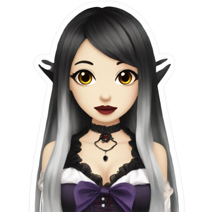 Vampire hime gyaru girl black hair emoji