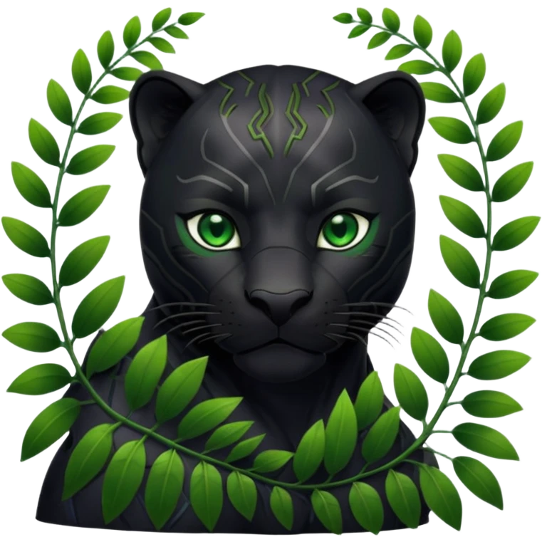 A black panther in a jungle emoji