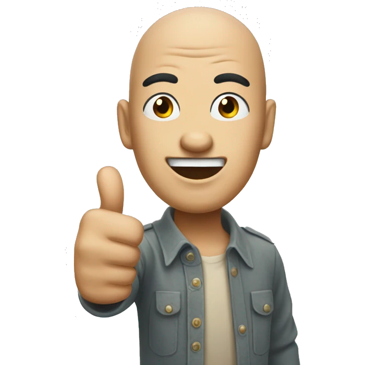 Thumbs up funny Chinese man emoji