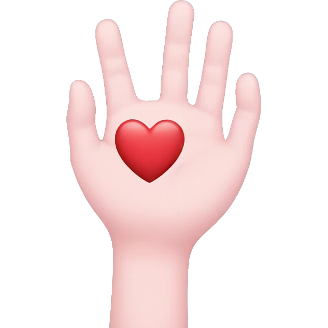 hand holding heart emoji