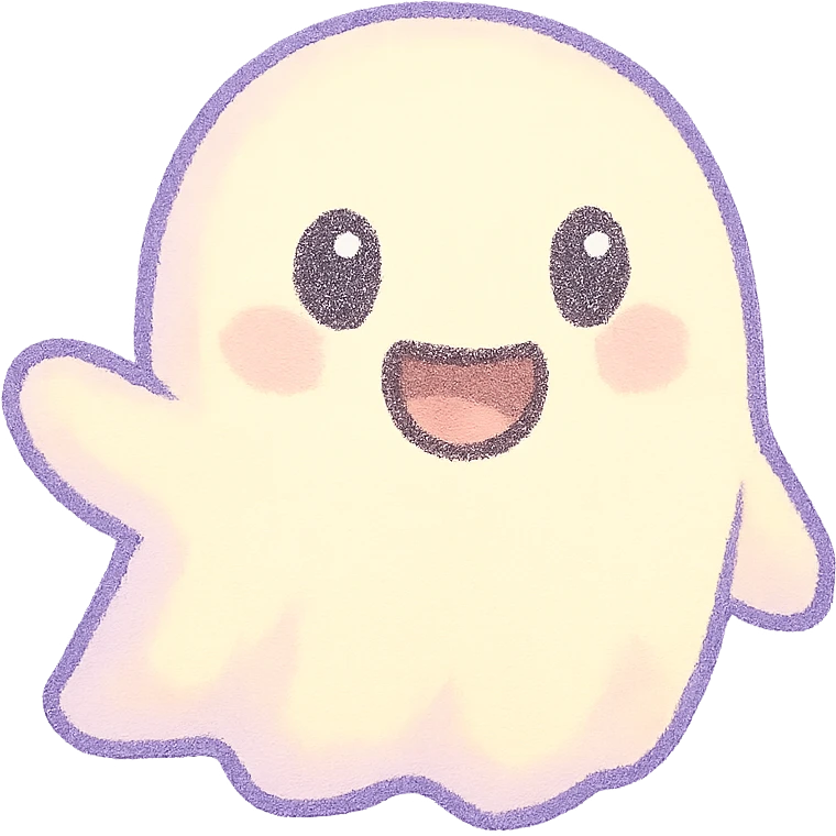 cartoon ghost emoji, pastel-toon style, cute and friendly, no background emoji