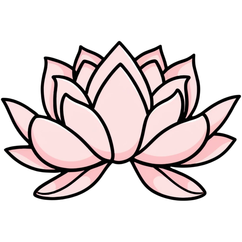 Delicate soft pink lotus flower with magical inner glow emoji