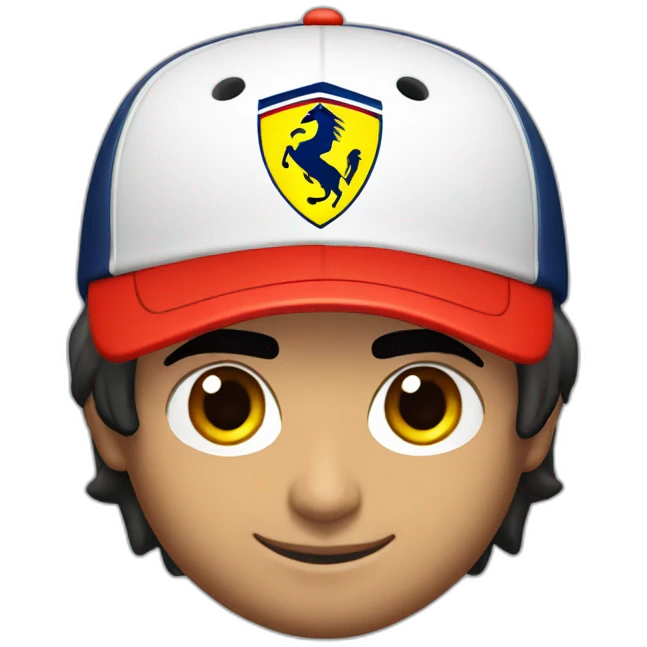 Carlos Sainz with a Ferrari cap emoji