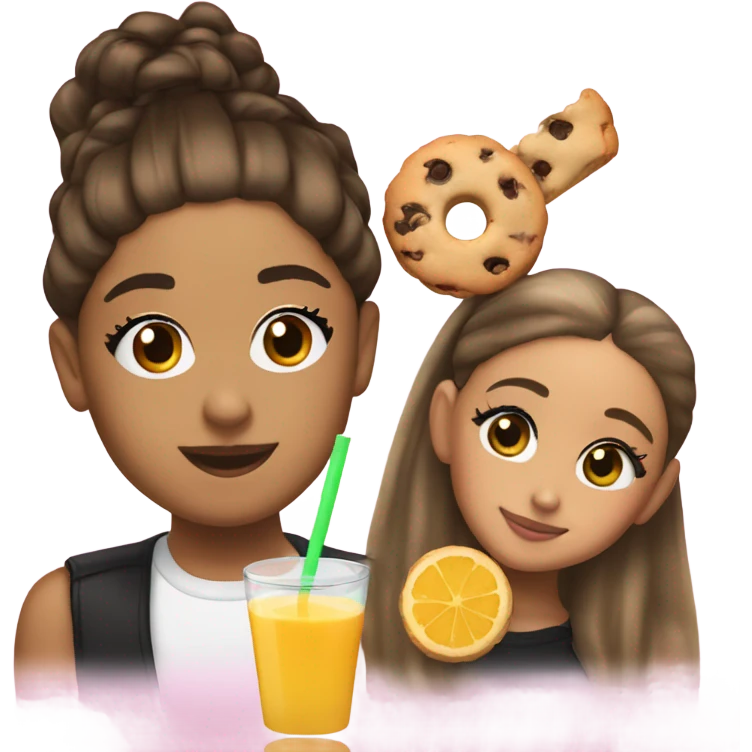 Ariana grande with cookie and juice  emoji