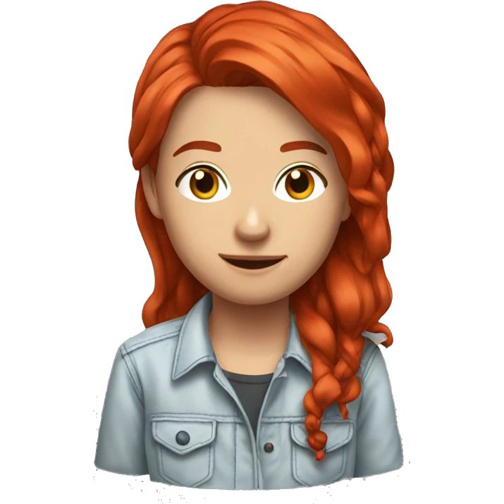 Content Maker with Kamera, red Hair and nice Shirt emoji