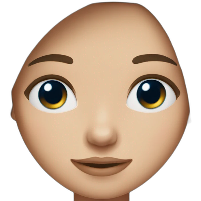 girl with straight medium brown hair, light skin and blue eyes emoji