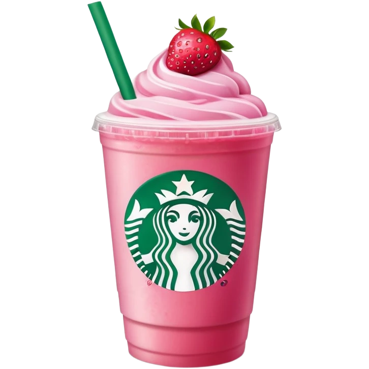 Starbucks drink that is pink with strawberries  emoji