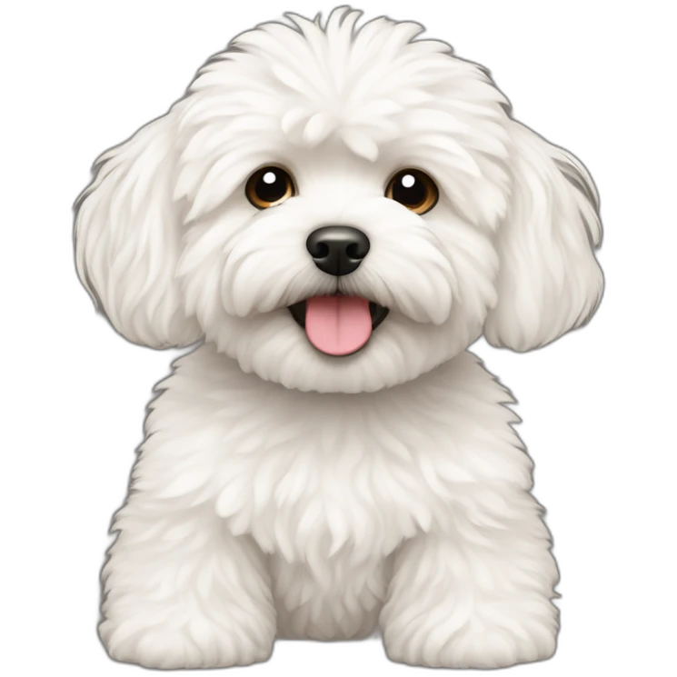 white fluffy maltipoo called tuffy emoji