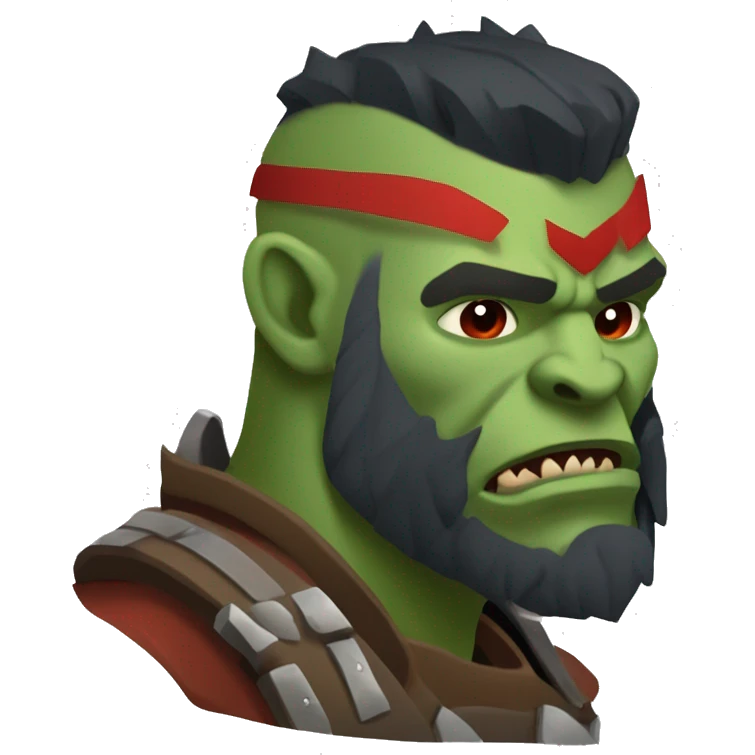 armored orc berserker with red beard & mohican emoji
