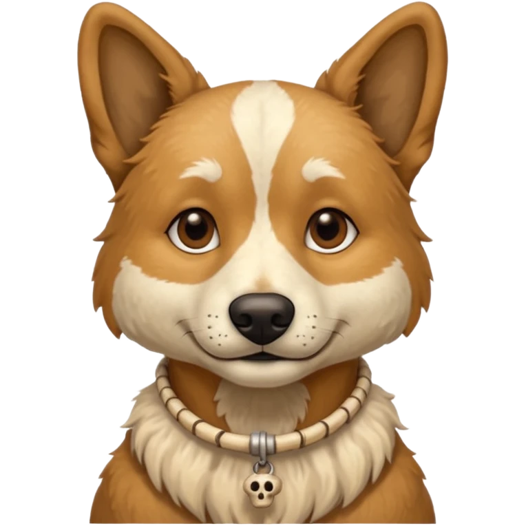 ancient dog with bone necklace emoji
