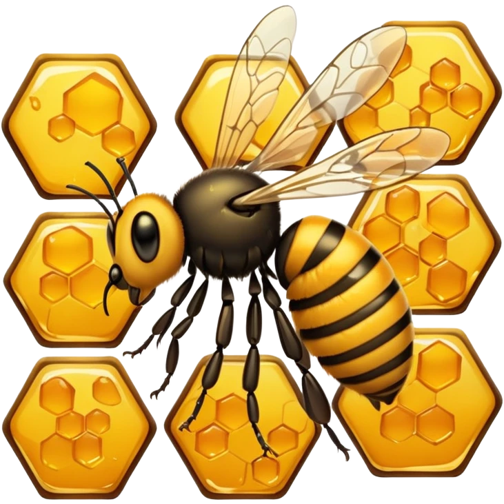 A bee collecting honey emoji