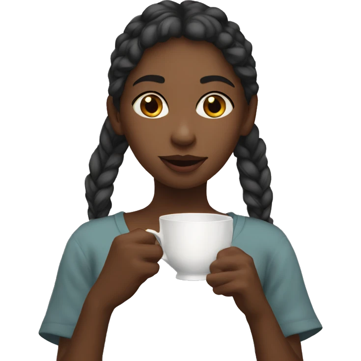 Girl sipping tea emoji