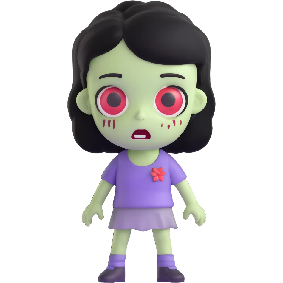 girl zombie with black hair emoji