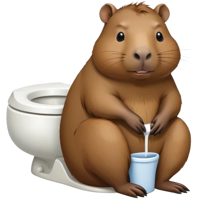 Capybara sitting on a toilet emoji