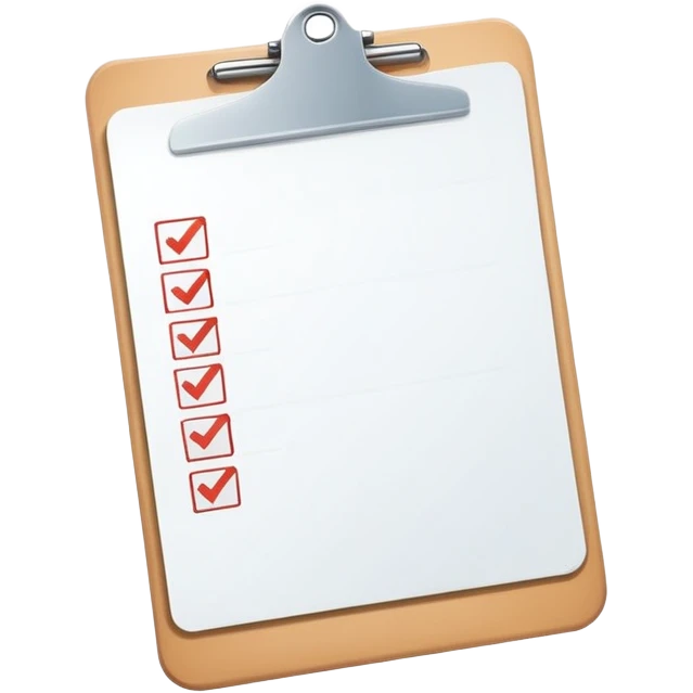 minimalist clipboard with a single checkmark emoji
