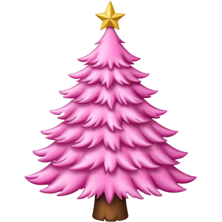 White x-mas tree with pink Christmas tree decorations emoji