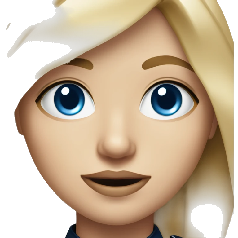 Blonde girl blue eyes hyper realistic police officer emoji