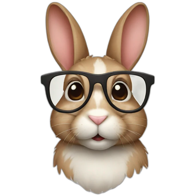 Bunny with glasses emoji