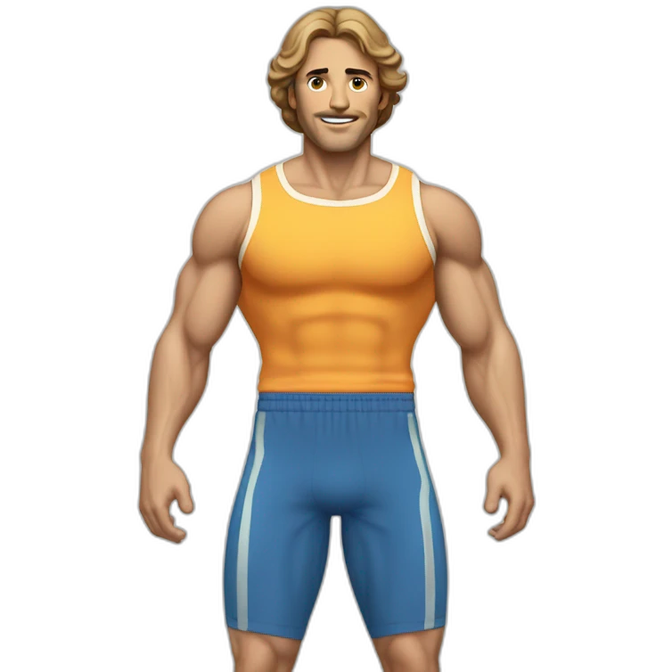 Classic 70s workout clothes for white men emoji