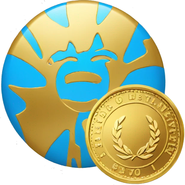 gold coin with UN emoji